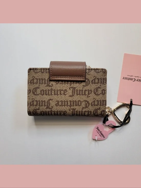 NWT Juicy Couture Brown Logo Wallet with Colorful Patch Accents - Picture 2 of 6